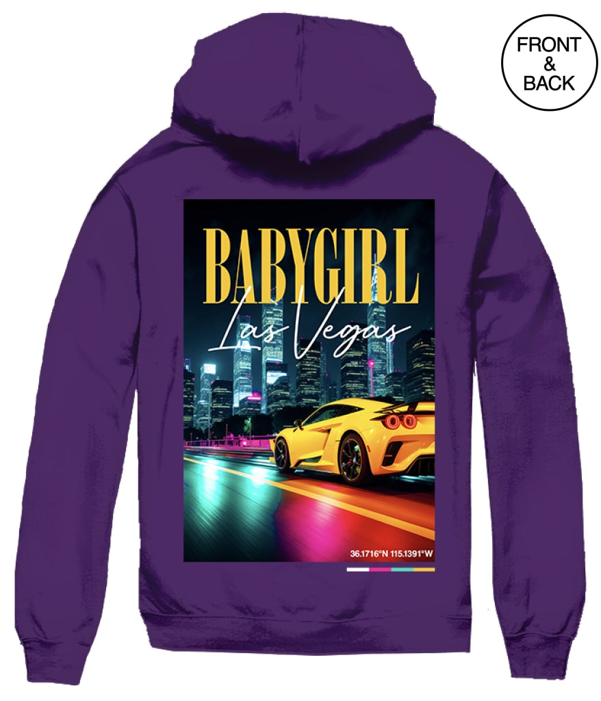 Babygirl Las Vegas Car S / Purple Junior Hoodies
