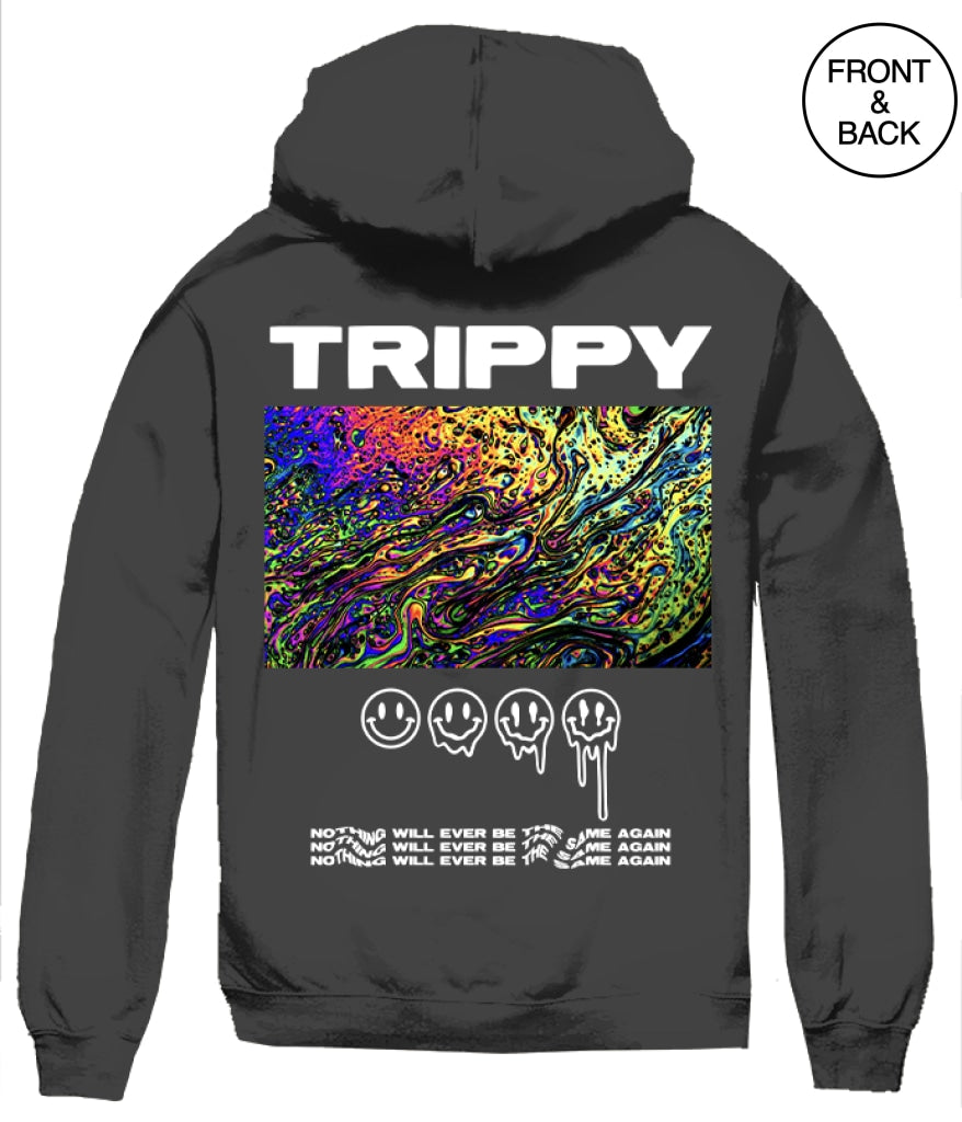 Big Size Trippy Smiley 2Xl / Black Mens Hoodies And Sweatshirts