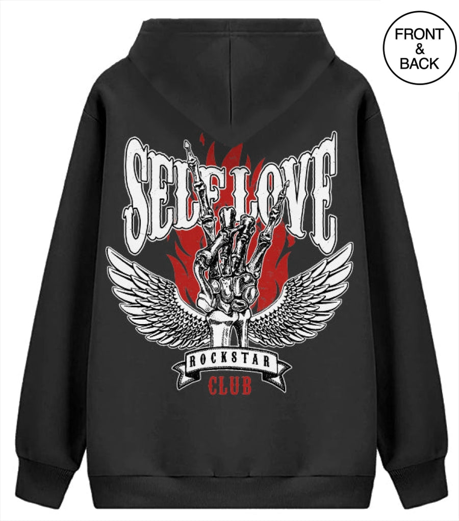 Self Love Rockstar Club Skeleton S / Black Junior Hoodies