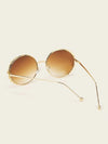 Faux Pearl Decor Round Sunglasses Sunglasses