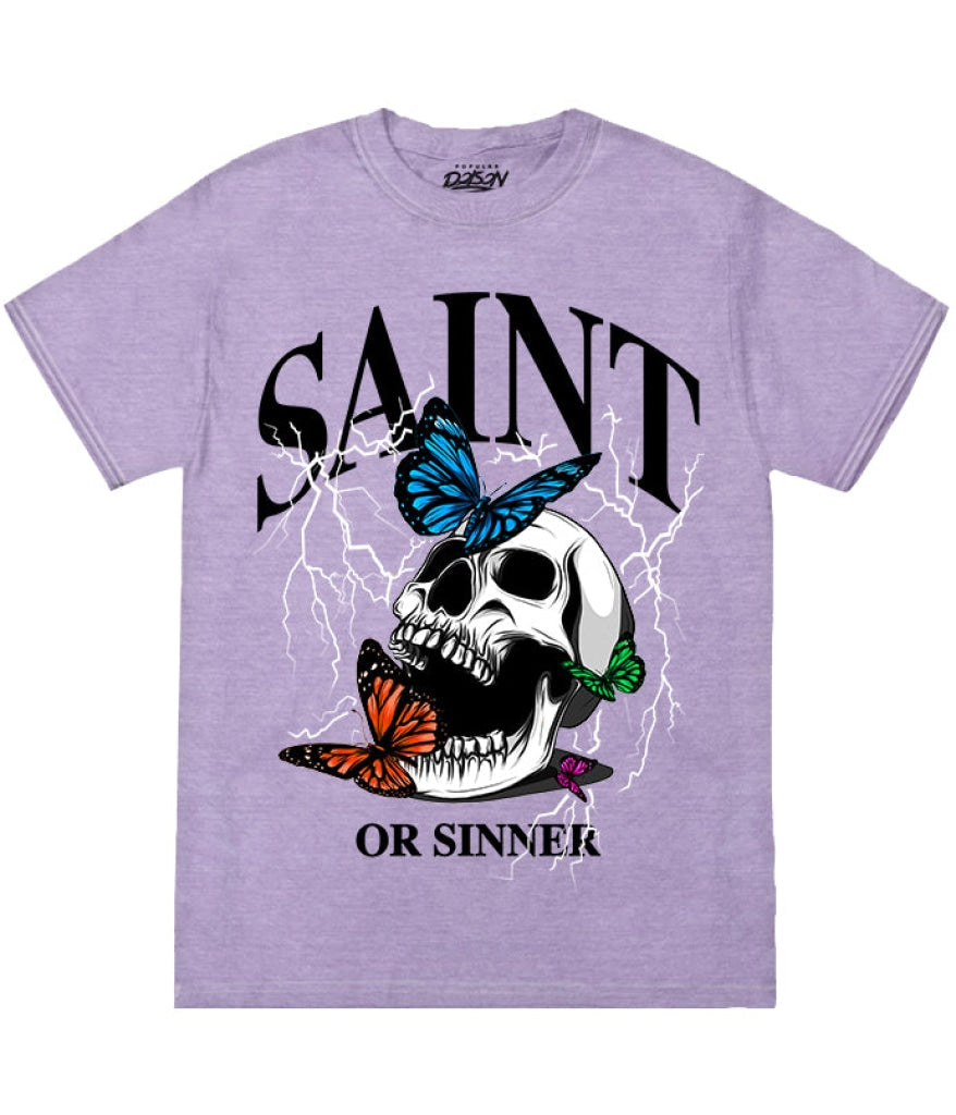 Saint Or Sinner Skull Tee S / Purple Pigment Mens Tee