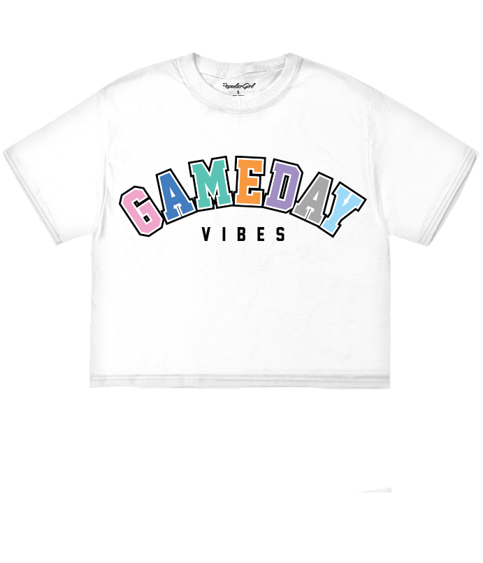 Game Day Multi Color Crop Tee