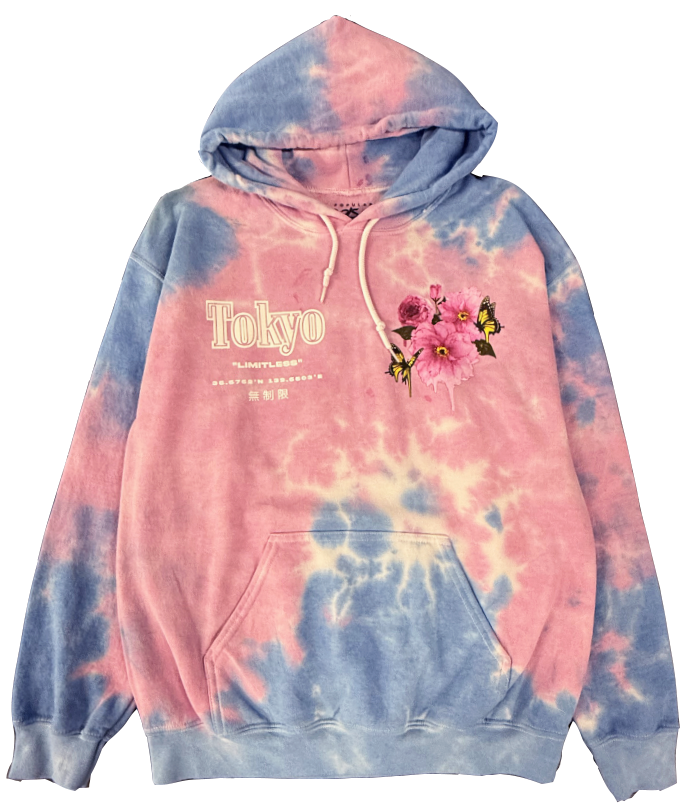 TOKYO CHERRY BLOSSOM TIE DYE HOODIE
