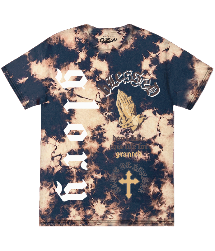 BLESSED PRAYING HANDS TIE DYE TEE