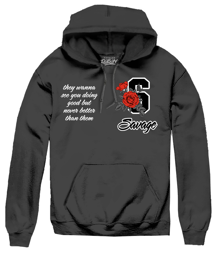 BIG SIZE - SAVAGE ROSE HOODIE