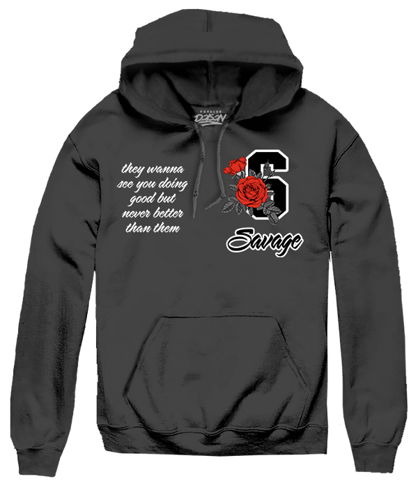 BIG SIZE - SAVAGE ROSE HOODIE - Popular Poison
