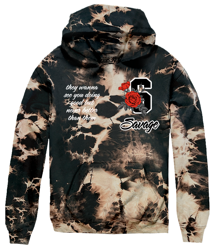 SAVAGE ROSE BLEACH HOODIE