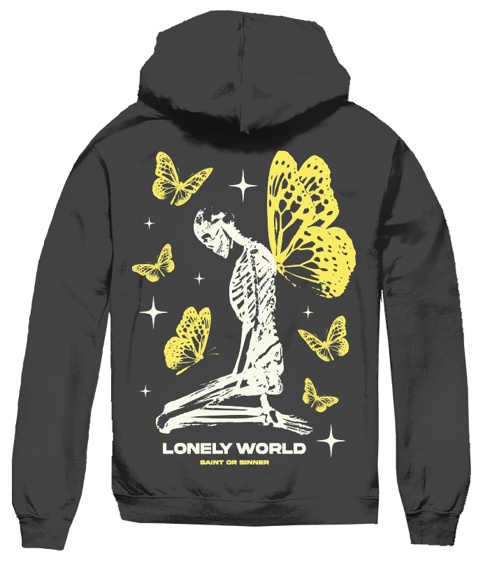 BIG SIZE LONELY WORLD SKELETON HOODIE
