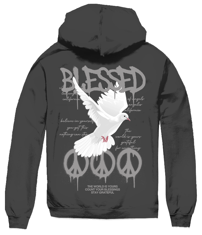 BIG SIZE HOODIE BLESSED DOVE PEACE