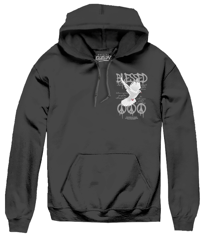 BIG SIZE HOODIE BLESSED DOVE PEACE
