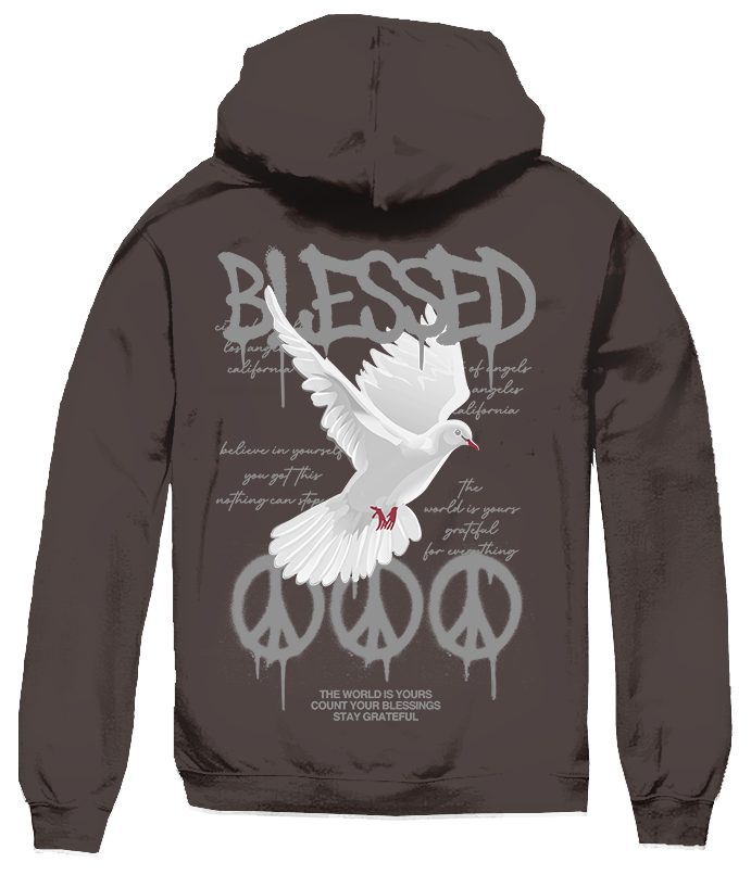 BIG SIZE HOODIE  BLESSED DOVE PEACE