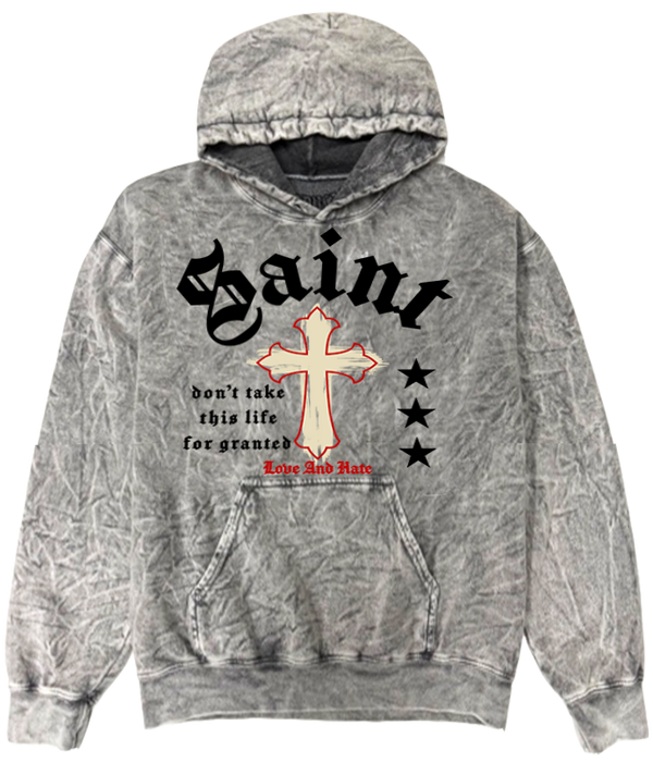 SAINT CROSS OXY HOODIE - Popular Poison