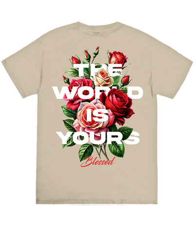 BIG GUY THE WORLD IS YOURS ROSE TEE