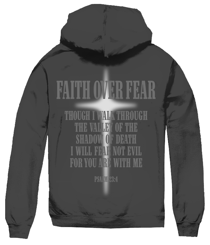 BIG SIZE FAITH OVER CROSS HOODIE