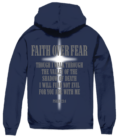 BIG SIZE FAITH OVER CROSS HOODIE