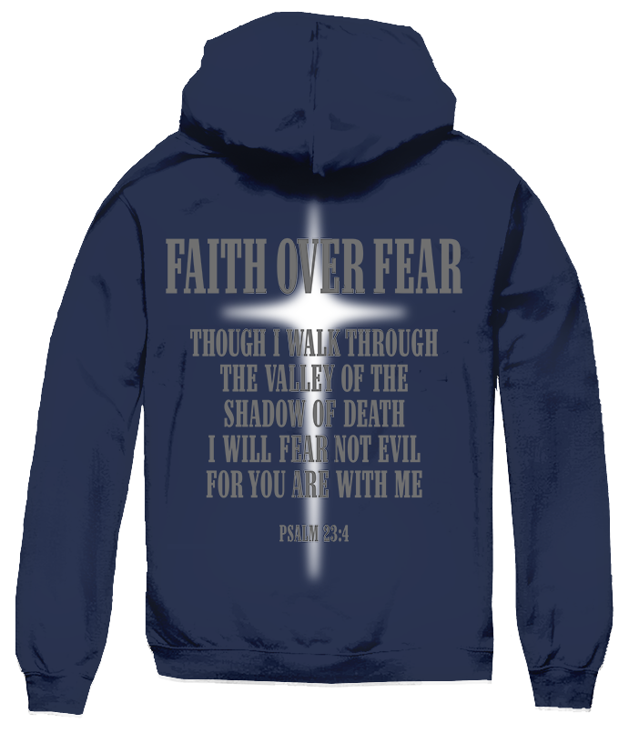 BIG SIZE FAITH OVER CROSS HOODIE