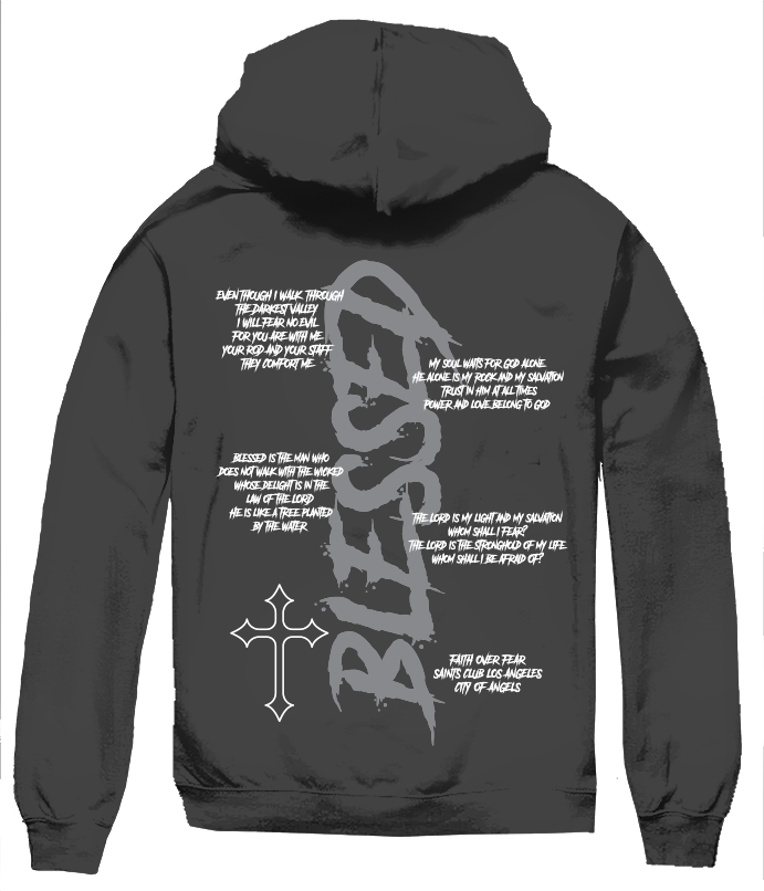 BLESSED PSALM CROSS HOODIE
