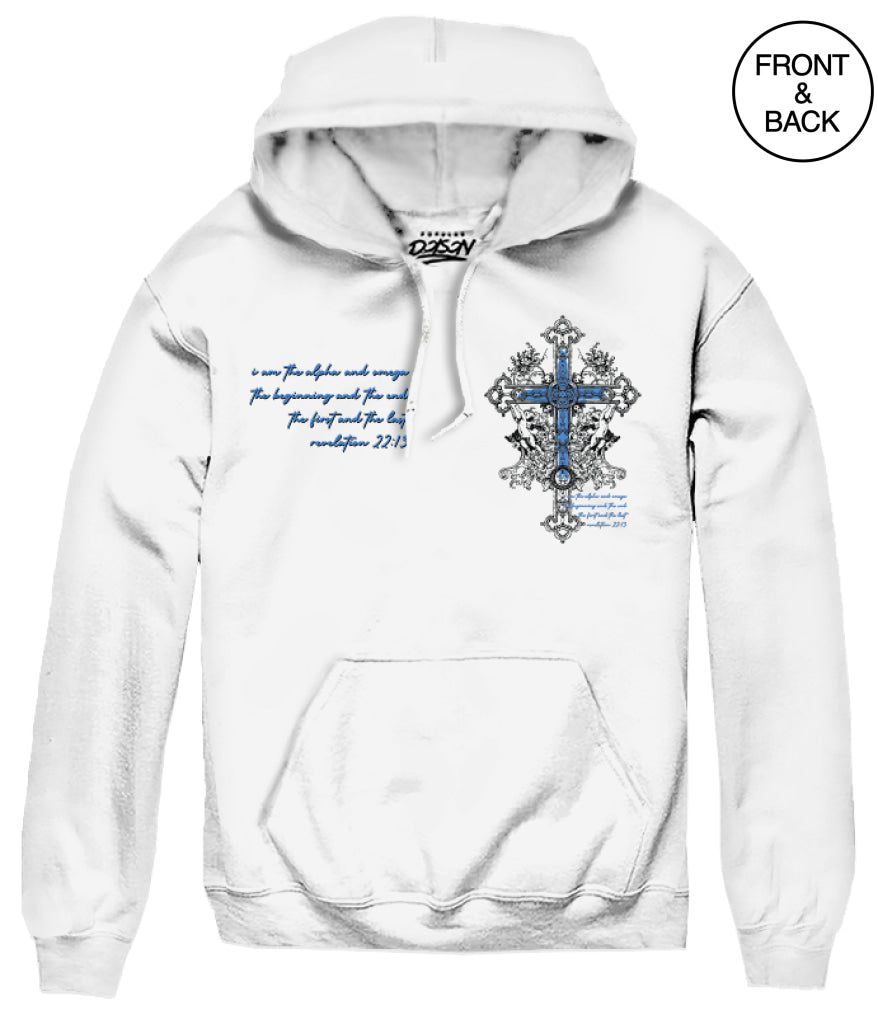 ANGEL CROSS HOODIE S / WHITE Men’s Hoodies and Sweatshirts