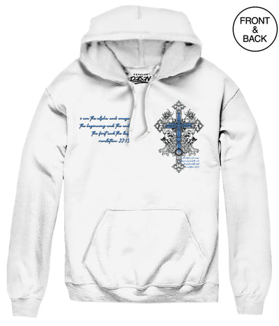 ANGEL CROSS HOODIE S / WHITE Men’s Hoodies and Sweatshirts