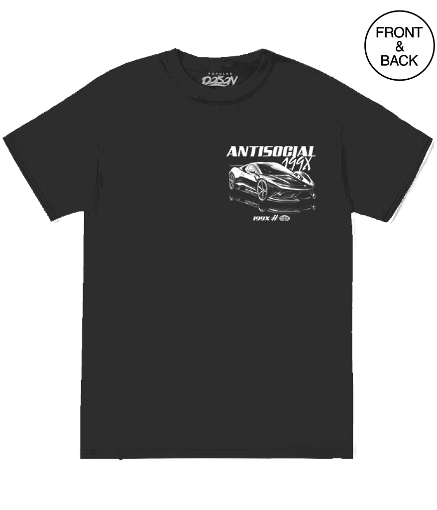 ANTISOCIAL CAR TEE - S / BLACK - Men’s Tee