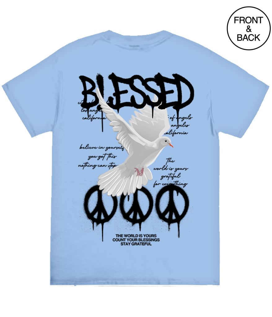 BIG GUY BLESSED DOVE PEACE TEE - 2X / LIGHT BLUE - Men’s Tee