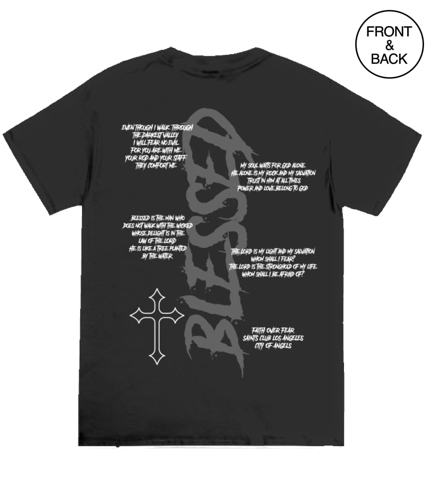BIG GUY BLESSED PSALMS CROSS 2X / BLACK Men’s Tee
