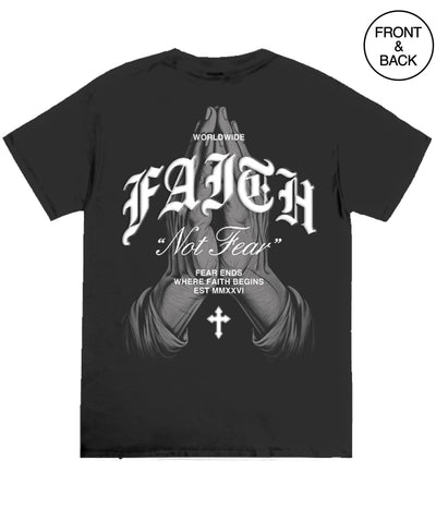 BIG GUY FAITH NOT FEAR PRAYING HANDS Men’s Tee