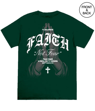 Big Guy Faith Not Fear Praying Hands Men’s Tee