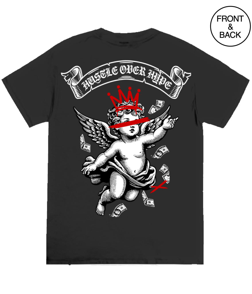 BIG GUY HUSTLE OVER HYPE TEE - 2X / BLACK - Men’s Tee