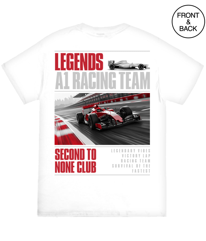 Big Guy Legends A1 Racing Team 2Xl / White Men’s Tee