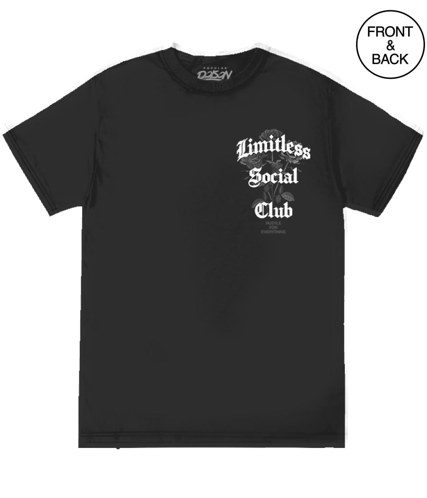 BIG GUY LIMITLESS SOCIAL CLUB ROSES 2X / BLACK Men’s Tee