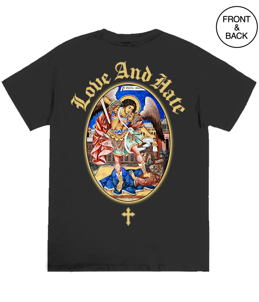 Big Guy Love And Hate Angel 2Xl / Black Men’s Tee