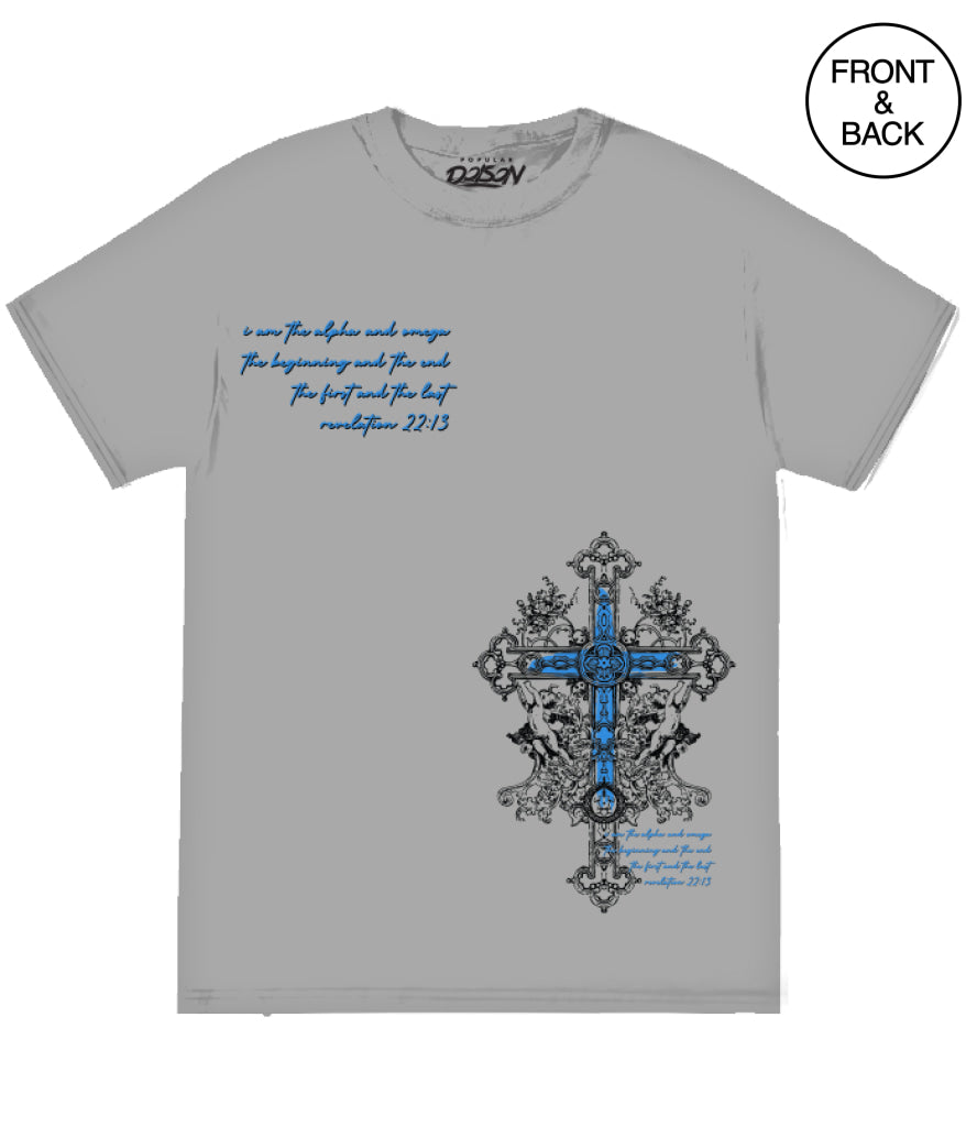 BIG SIZE ANGEL CROSS - 2XL / LIGHT GREY - Men’s Tee