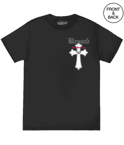 Big Size Blessed Cross Tee 2X / Black Men’s Tee