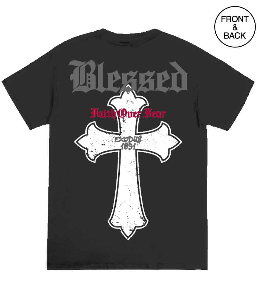 Big Size Blessed Cross Tee 2X / Black Men’s Tee