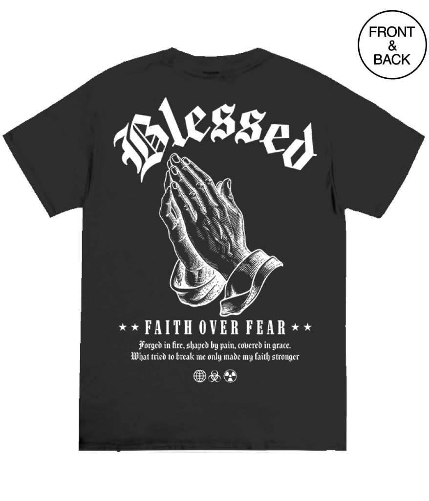 BIG SIZE BLESSED PRAYER HANDS - 2X / BLACK - Men’s Tee
