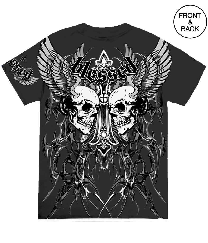 BIG SIZE BLESSED SKULL WING - Men’s Tee