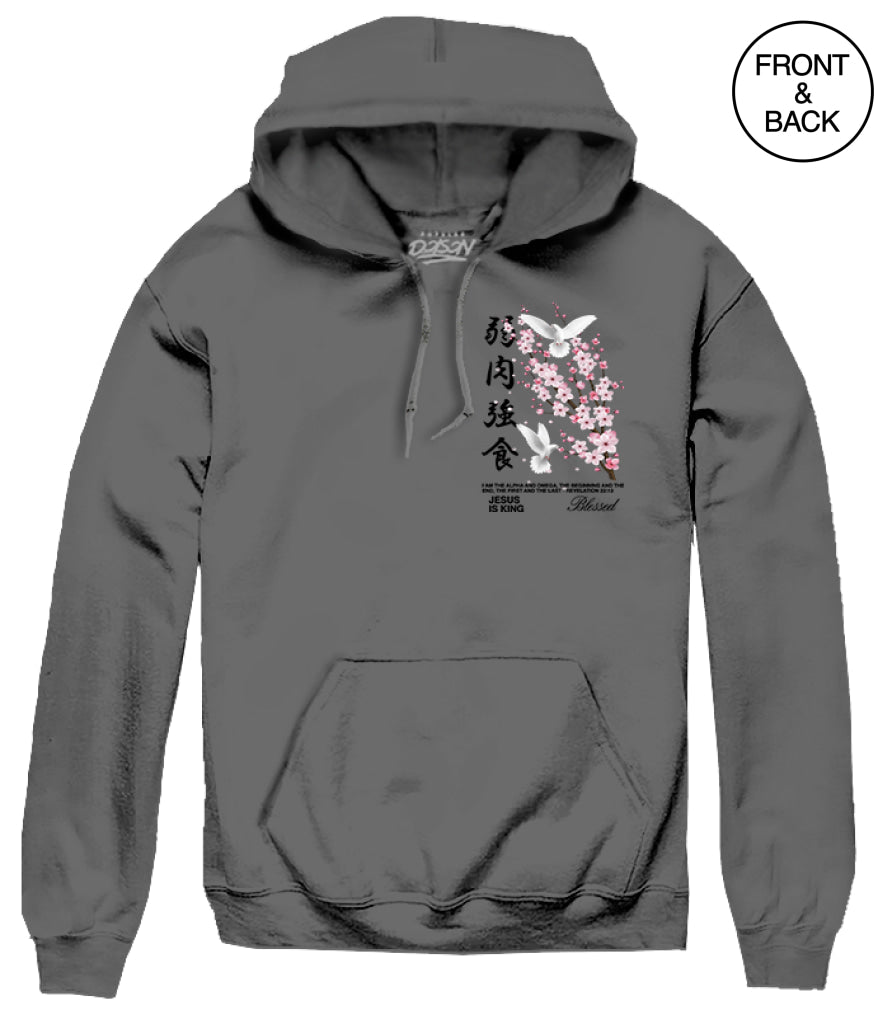 BIG SIZE BLOSSOM DOVE HOODIE 2XL / CHARCOAL Men’s Hoodies and Sweatshirts