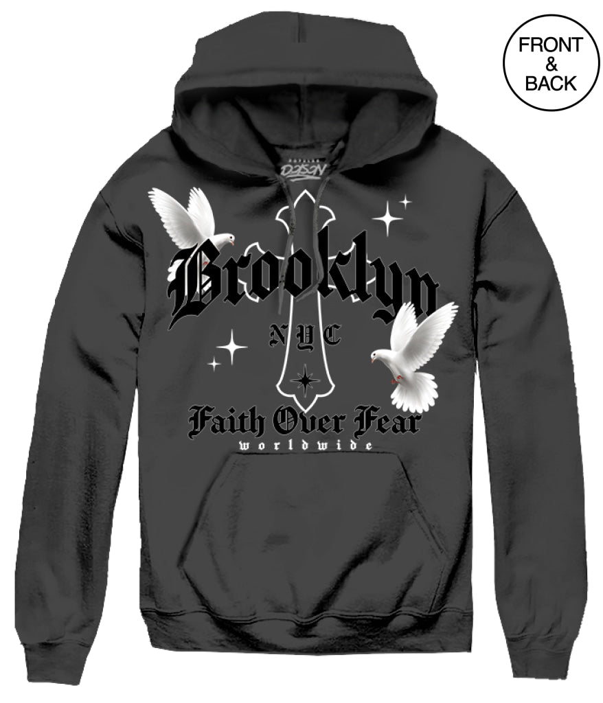 BIG SIZE BROOKLYN DOVES - 2XL / BLACK - Men’s Hoodies and Sweatshirts