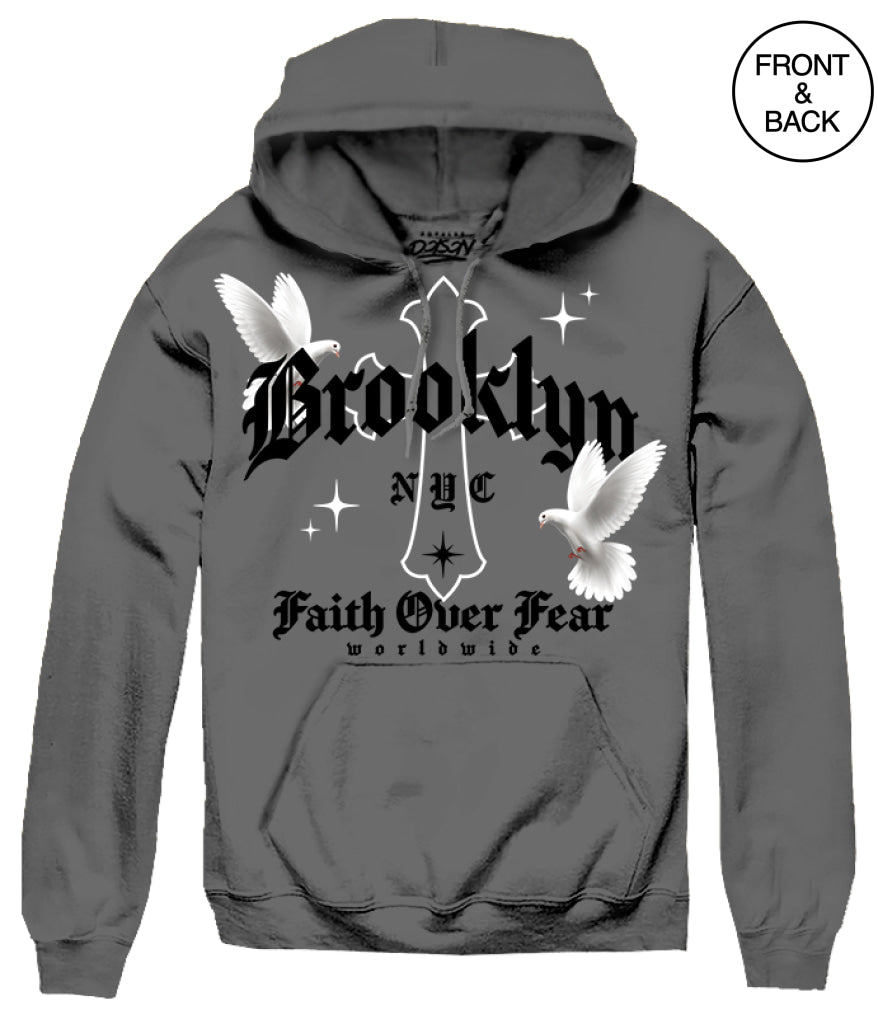 BIG SIZE BROOKLYN DOVES HOODIE 2XL / CHARCOAL Men’s Hoodies and Sweatshirts