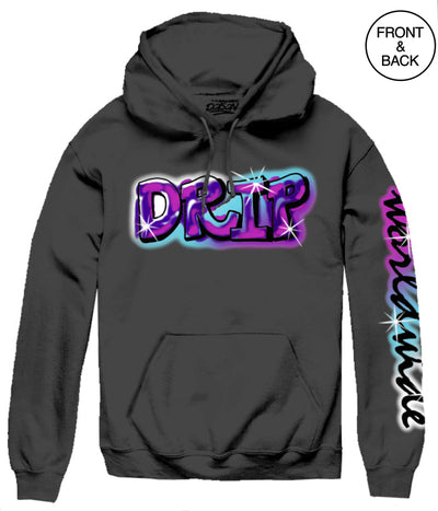 Big Size Graffiti Drip Hoodie 2Xl / Black Mens Hoodies And Sweatshirts