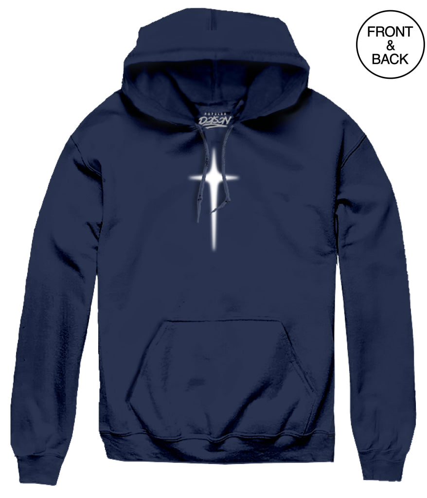 BIG SIZE FAITH OVER CROSS HOODIE 2XL / NAVY Men’s Hoodies and Sweatshirts