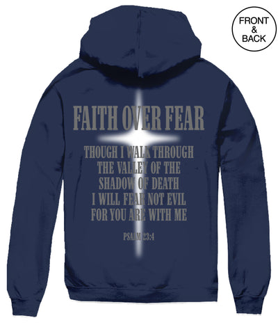 BIG SIZE FAITH OVER CROSS HOODIE Men’s Hoodies and Sweatshirts