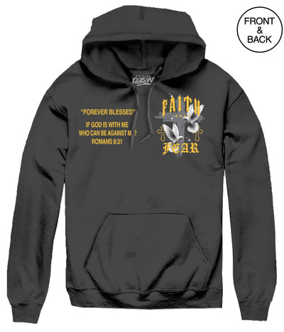 BIG SIZE FAITH OVER FEAR DOVES 2XL / BLACK Men’s Hoodies and Sweatshirts