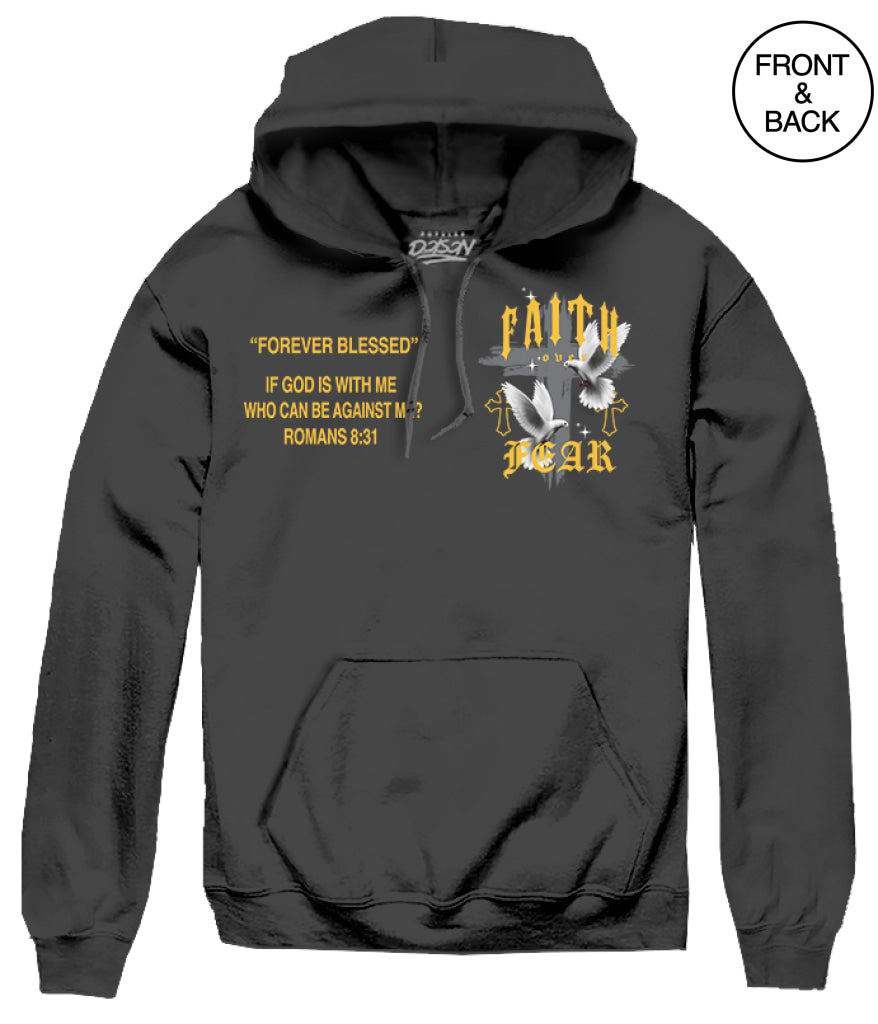 BIG SIZE FAITH OVER FEAR DOVES 2XL / BLACK Men’s Hoodies and Sweatshirts