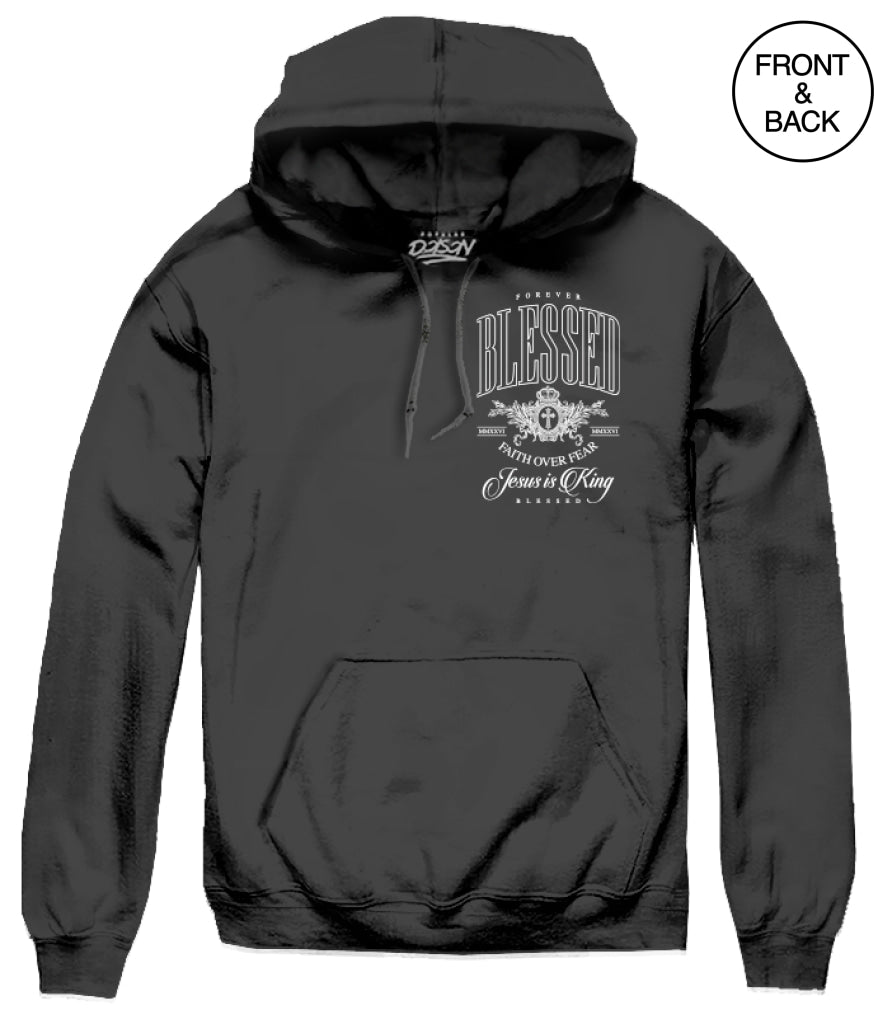 BIG SIZE FOREVER BLESSED JESUS HOODIE 2XL / BLACK Men’s Hoodies and Sweatshirts