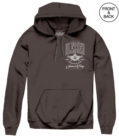 BIG SIZE FOREVER BLESSED JESUS HOODIE 4XL / DARK BROWN Men’s Hoodies and Sweatshirts