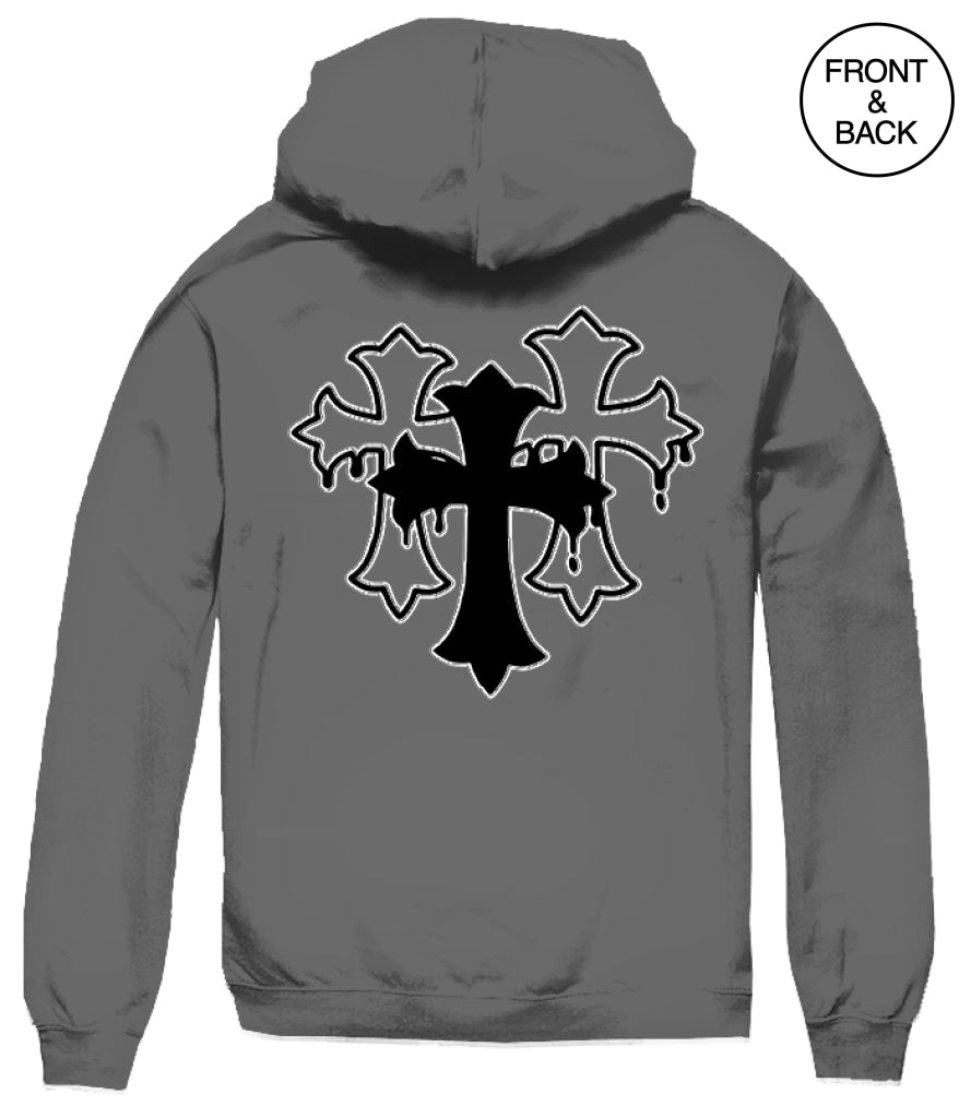 BIG SIZE FOREVER BLESSED TRI CROSS 2XL / CHARCOAL Men’s Hoodies and Sweatshirts