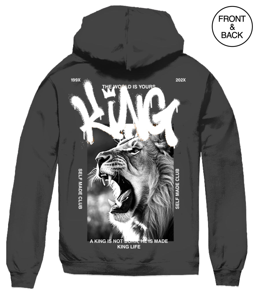 Big Size King Life Lion 2Xl / Black Men’s Hoodies And Sweatshirts