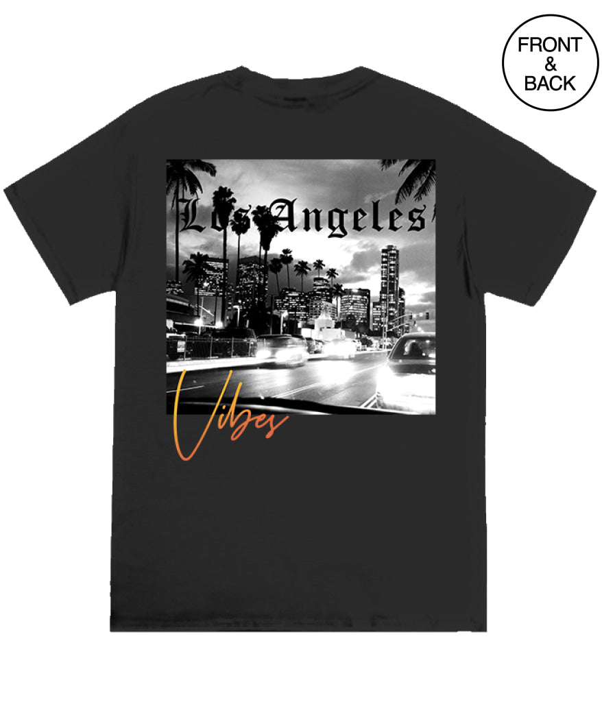 Big Size La Night Vibes 2X / Black Mens Tee